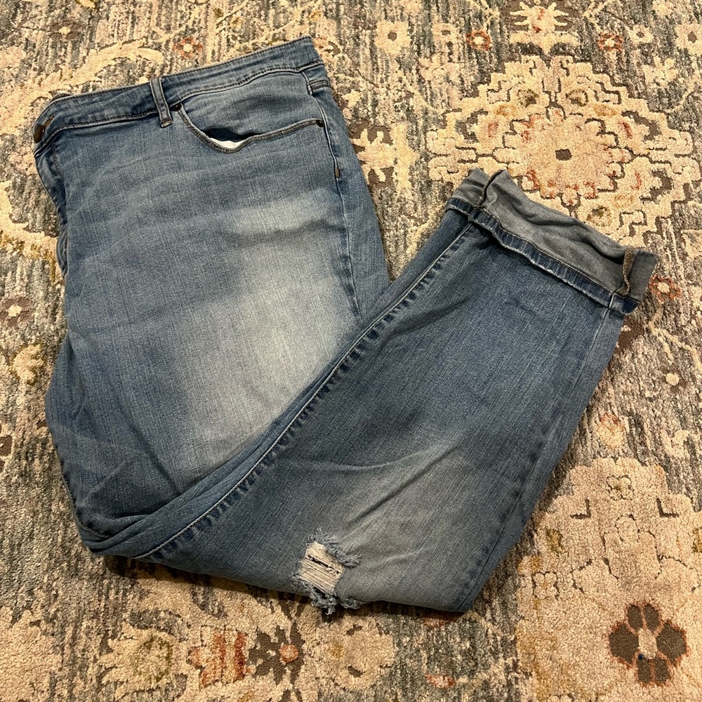Universal Thread Distressed Cuffed Boyfriend Jeans